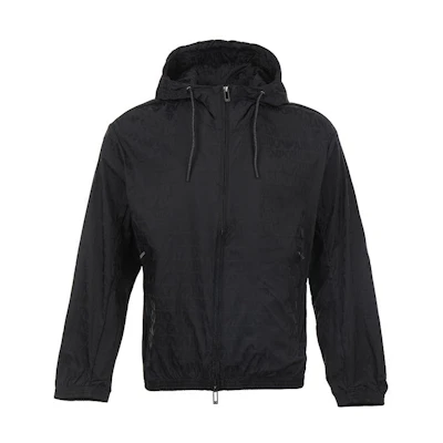 EMPORIO ARMANI SS24 Navy Logo Zip-Up Hoodie Jacket. 3D1BH4-1NNXZ-0920