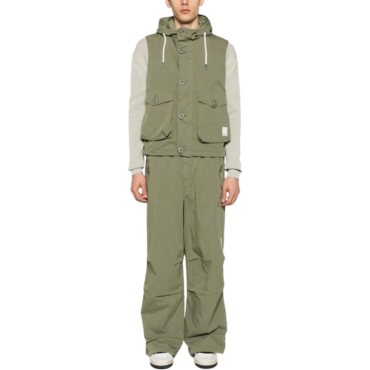 EMPORIO ARMANI SS24  Olive Green Hooded Sleeveless Button-Up Jacket 3D1B7N-1K3CZ-05C0 圖 3