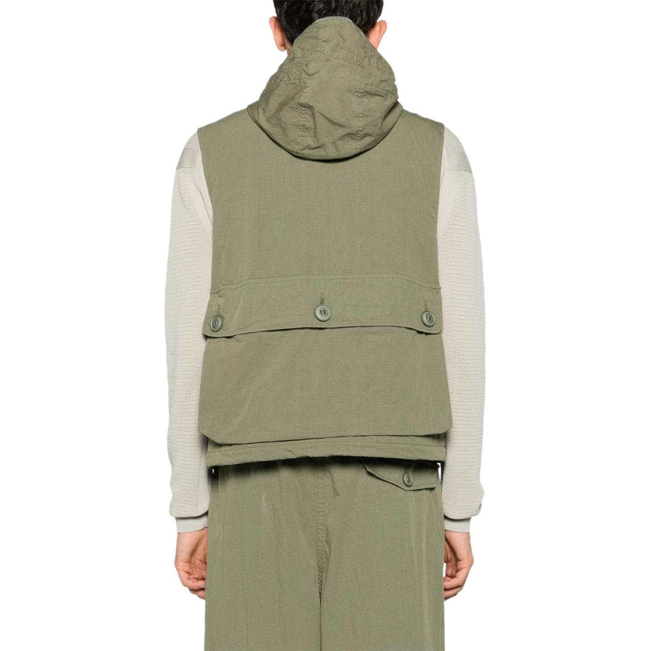 EMPORIO ARMANI SS24  Olive Green Hooded Sleeveless Button-Up Jacket 3D1B7N-1K3CZ-05C0 圖 4