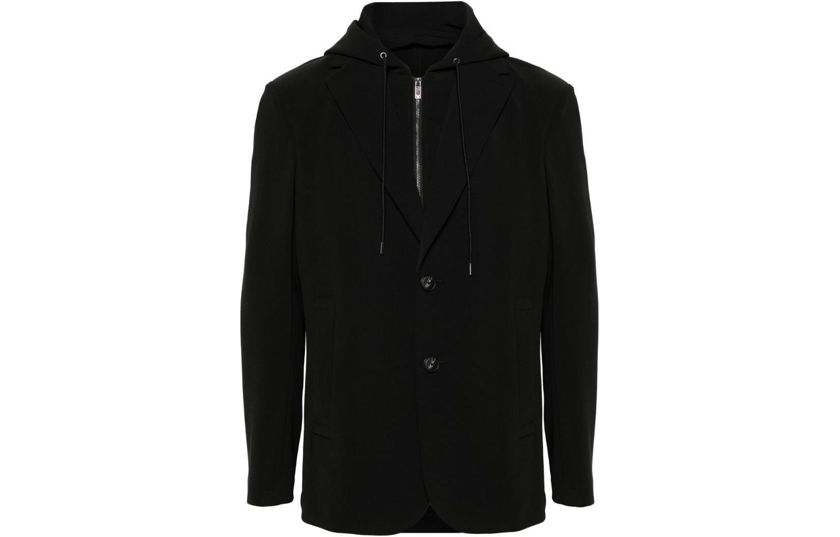 Emporio Armani SS24  Slim Fit Hooded Blazer Jacket Black 3D1G73-1NPQZ-0999