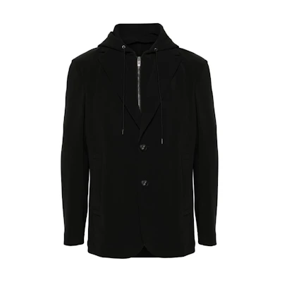Emporio Armani SS24 Slim Fit Hooded Blazer Jacket Black 3D1G73-1NPQZ-0999
