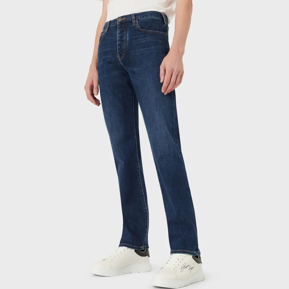 EMPORIO ARMANI SS24  Solid Button Mid-Rise Straight-Leg Jeans 8N1J21-1G0LZ-0942 圖 3