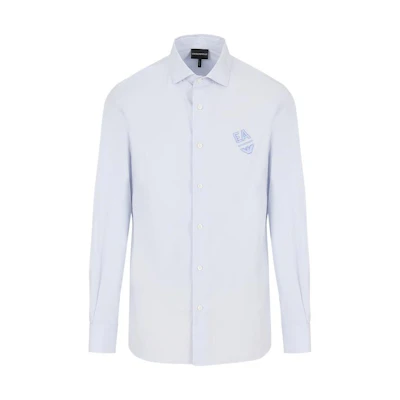 EMPORIO ARMANI SS24 Solid Color Casual Long Sleeve Button-Up Shirt. 3D1C86-1K2NZ-0128