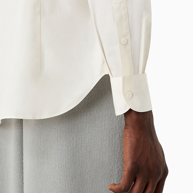 Purchase EMPORIO ARMANI SS24 纯色休闲长袖衬衫按钮式设计。 3D1C86-1K2NZ-0128