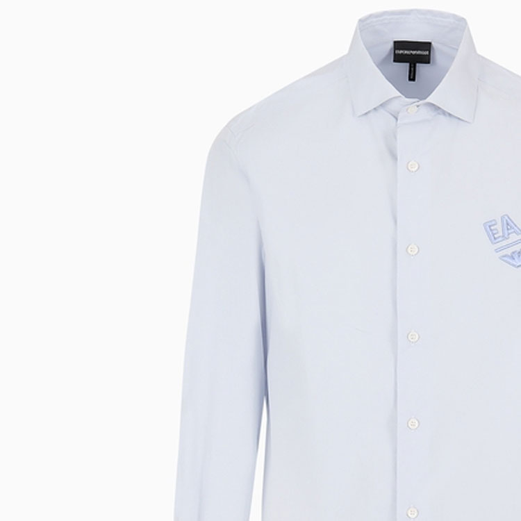 Sizing EMPORIO ARMANI SS24 纯色休闲长袖衬衫按钮式设计。 3D1C86-1K2NZ-0128