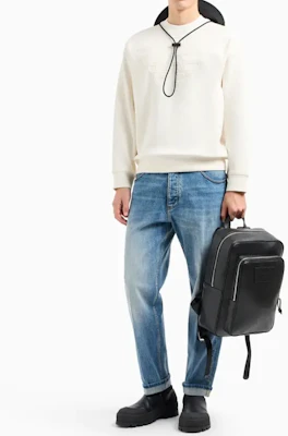 EMPORIO ARMANI SS24 Solid Color Crewneck Pullover Long Sleeve Sweatshirt 3D1MDX-1JHSZ-0962 3