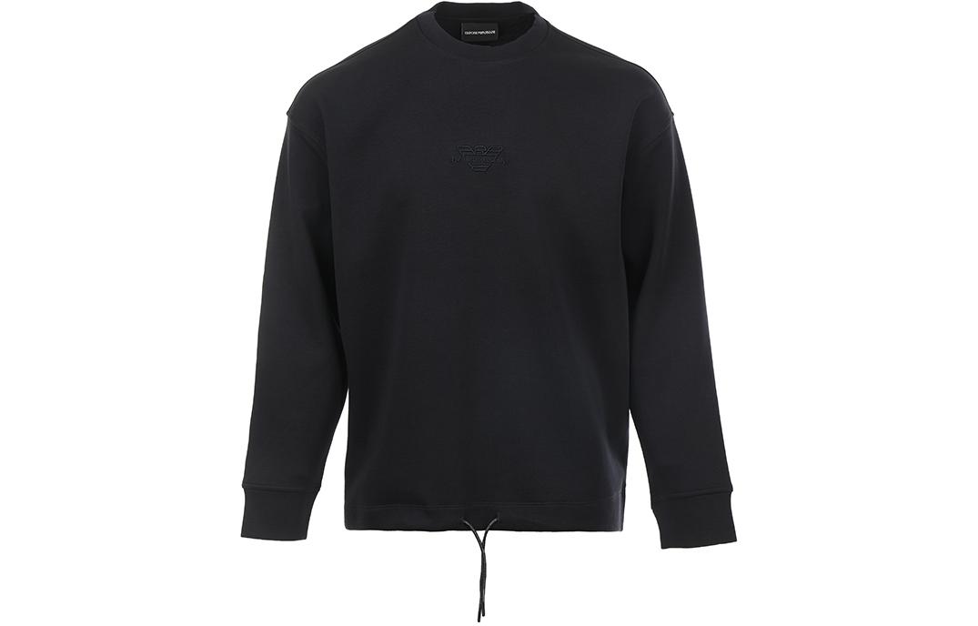 Sizing Sudadera EMPORIO ARMANI SS24 con bordado de logo águila y cordón ajustable. 3D1M62-1JHSZ-0999