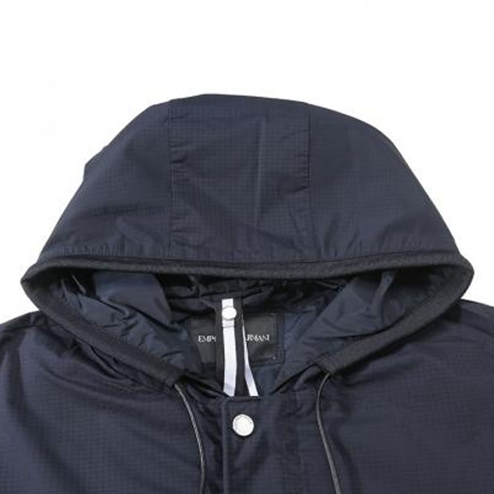 Emporio Armani SS24  Solid Logo Patch Hooded Jacket Navy Blue. 6R1BU2-1NAMZ-0920 圖 4