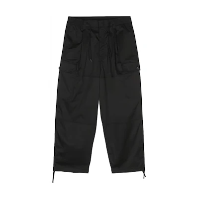 Emporio Armani SS24 Tapered Drawstring Casual Pants Black. 3D1PE6-1K2LZ