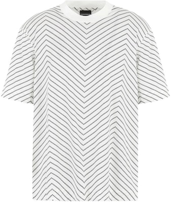EMPORIO ARMANI SS24 White Herringbone Print Crew Neck T-Shirt Casual Tee 6D1TQ3-1JOSZ-F143 Buy EMPORIO ARMANI SS24 White Herringbone Print Crew Neck T-Shirt Casual Tee 6D1TQ3-1JOSZ-F143