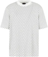 Order EMPORIO ARMANI SS24 白色人字紋印花圓領休閒短袖T恤 6D1TQ3-1JOSZ-F143