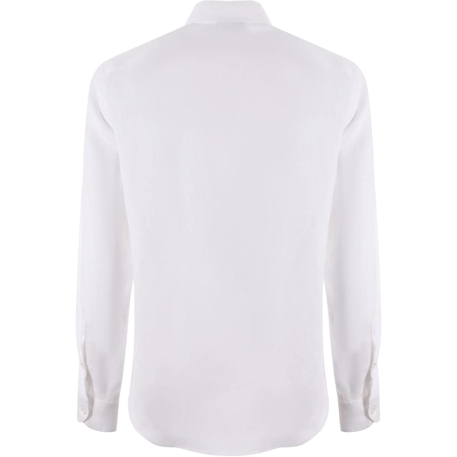 Lookbook EMPORIO ARMANI SS24 白色長袖襯衫 修身 經典設計款式 01SM0-L010F-9100