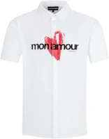 EMPORIO ARMANI SS24 White Short-Sleeve Shirt with Heart Letter Print. 3D1C8R-1K2GZ-01M7 EMPORIO ARMANI SS24 White Short-Sleeve Shirt with Heart Letter Print. 3D1C8R-1K2GZ-01M7