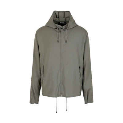 Emporio Armani SS24 Army Green Drawstring Hooded Zip-Up Jacket E31R10-F1233-1540