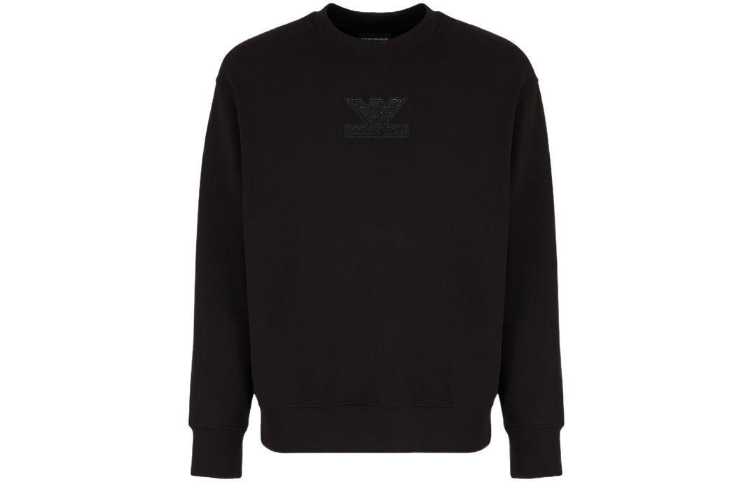 Emporio Armani SS24 Black Crewneck Pullover Casual Sweatshirt 3D1MA61JHSZ-0999