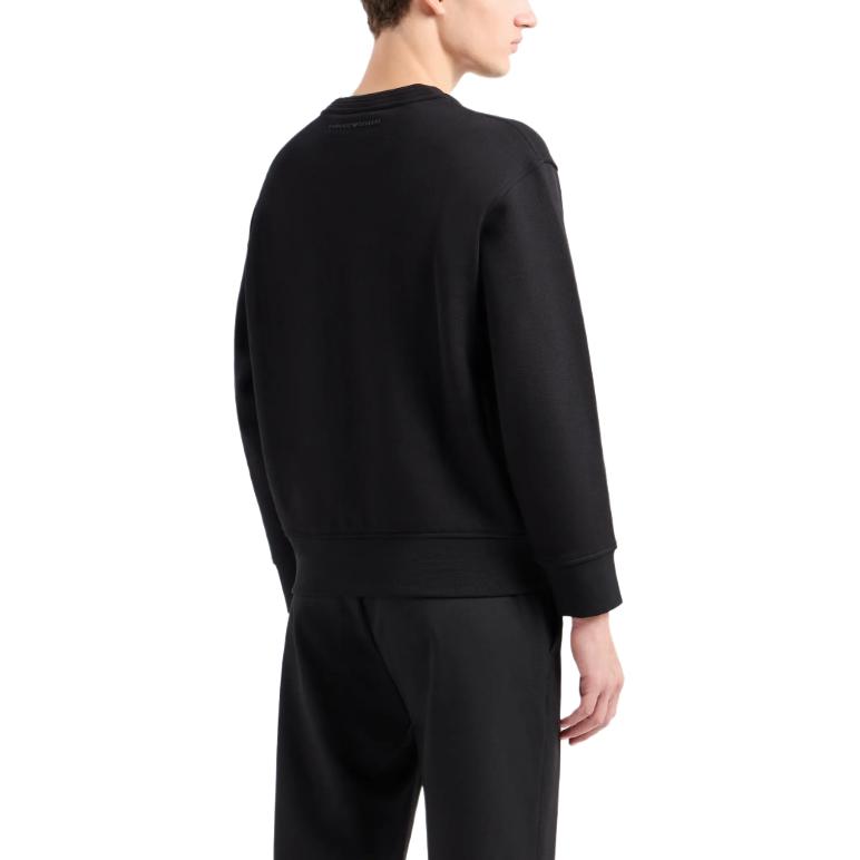 Emporio Armani SS24 Black Crewneck Sweatshirt with Logo Embroidery 3D1M75-1JWPZ-0999 圖 4