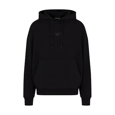 Emporio Armani SS24 Black Hoodie with Logo Embroidery 6D1M6S-1JHLZ-00C3