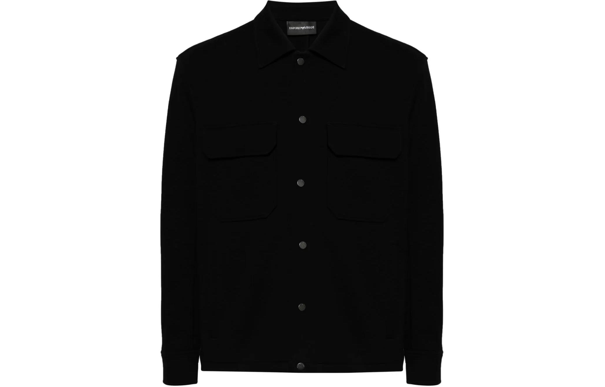 Emporio Armani SS24 Black Solid Color Single-Breasted Jacket 3D1M61-1JOPZ-0999