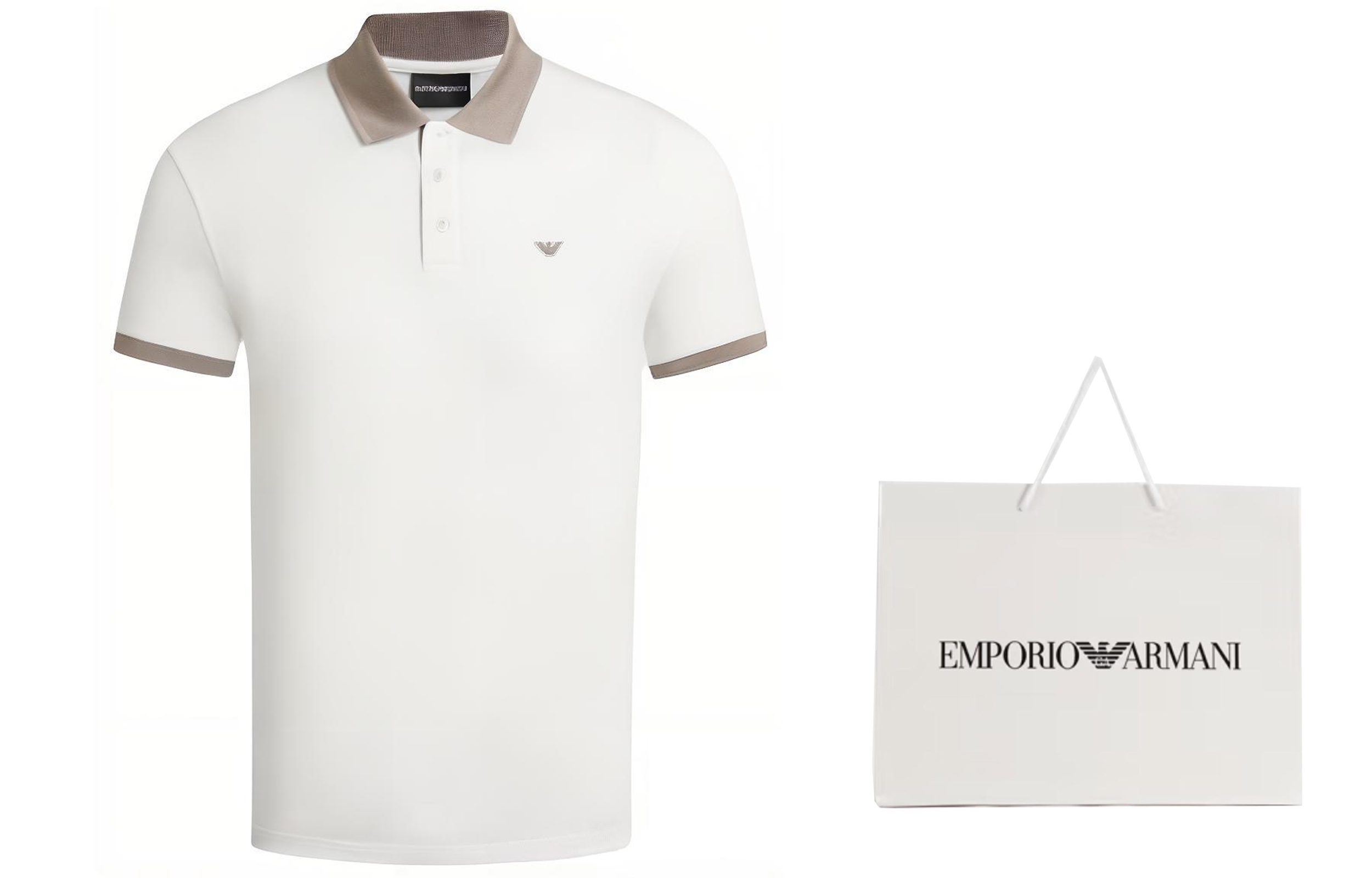 Purchase EMPORIO ARMANI SS24 カラーブロックロゴ 半袖ポロシャツ メンズ オフホワイト. 3D1FM1-1JTKZ-0101