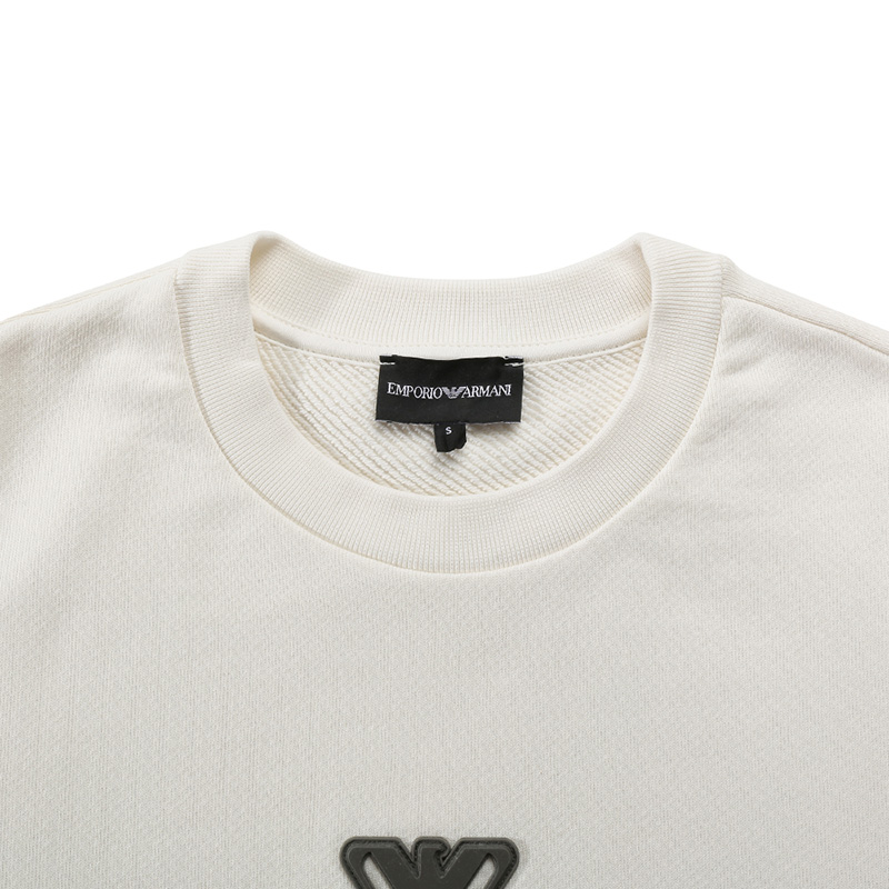 Shop EMPORIO ARMANI SS24 Eagle Logo Crewneck Short Sleeve T-Shirt  Off-White 3D1T6Z-1J6IZ-0103