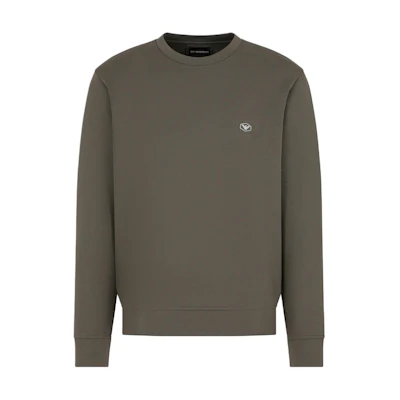 Emporio Armani SS24 Essentials Logo Crewneck Pullover Sweatshirt Men Brown-Green 8N1MD1-1JHSZ-06K0