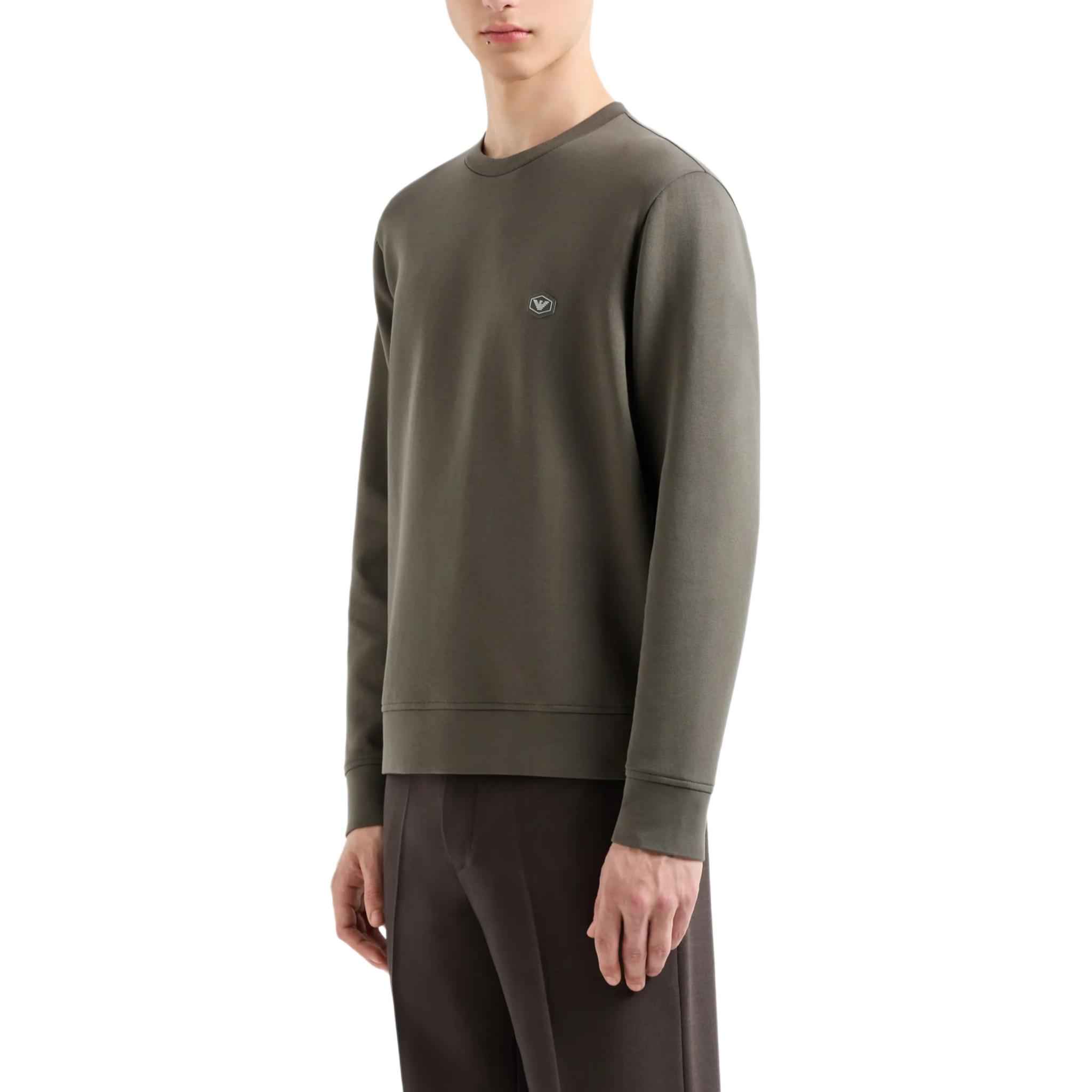 Emporio Armani SS24 Essentials Logo Crewneck Pullover Sweatshirt Men Brown-Green 8N1MD1-1JHSZ-06K0 圖 3