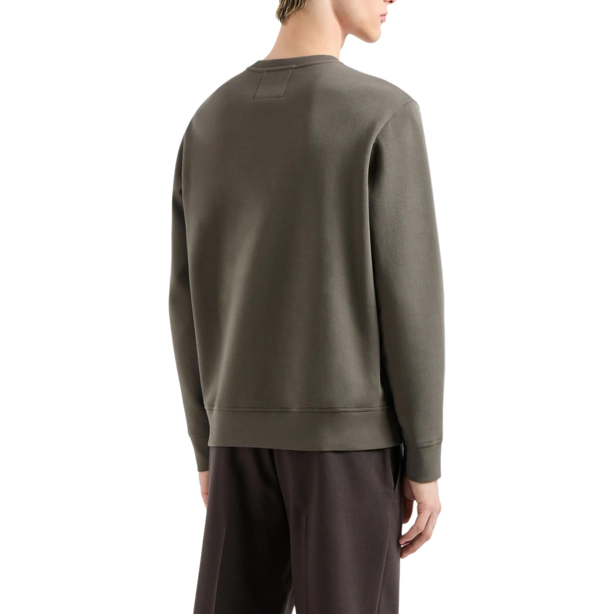 Emporio Armani SS24 Essentials Logo Crewneck Pullover Sweatshirt Men Brown-Green 8N1MD1-1JHSZ-06K0 圖 4