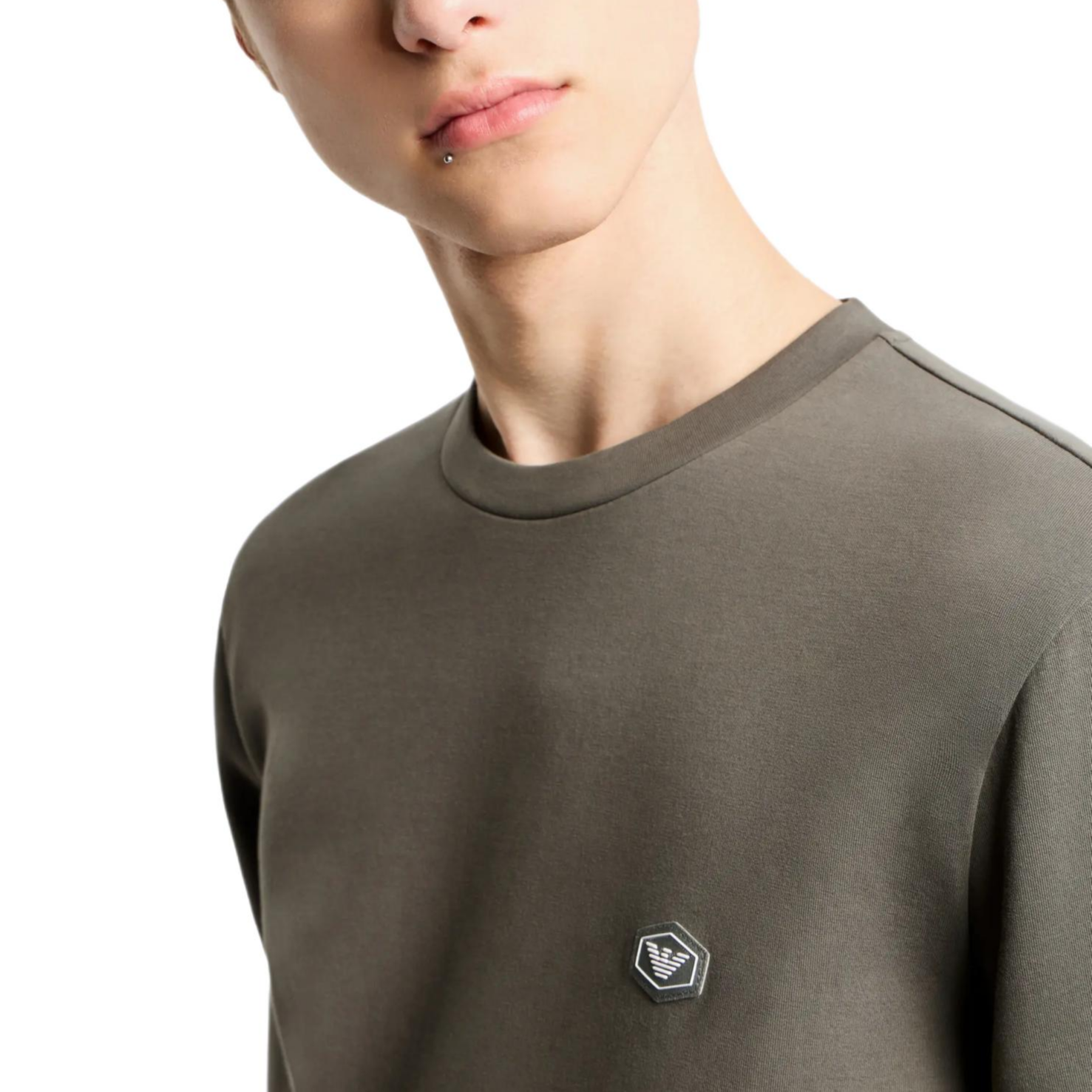 Emporio Armani SS24 Essentials Logo Crewneck Pullover Sweatshirt Men Brown-Green 8N1MD1-1JHSZ-06K0 圖 5