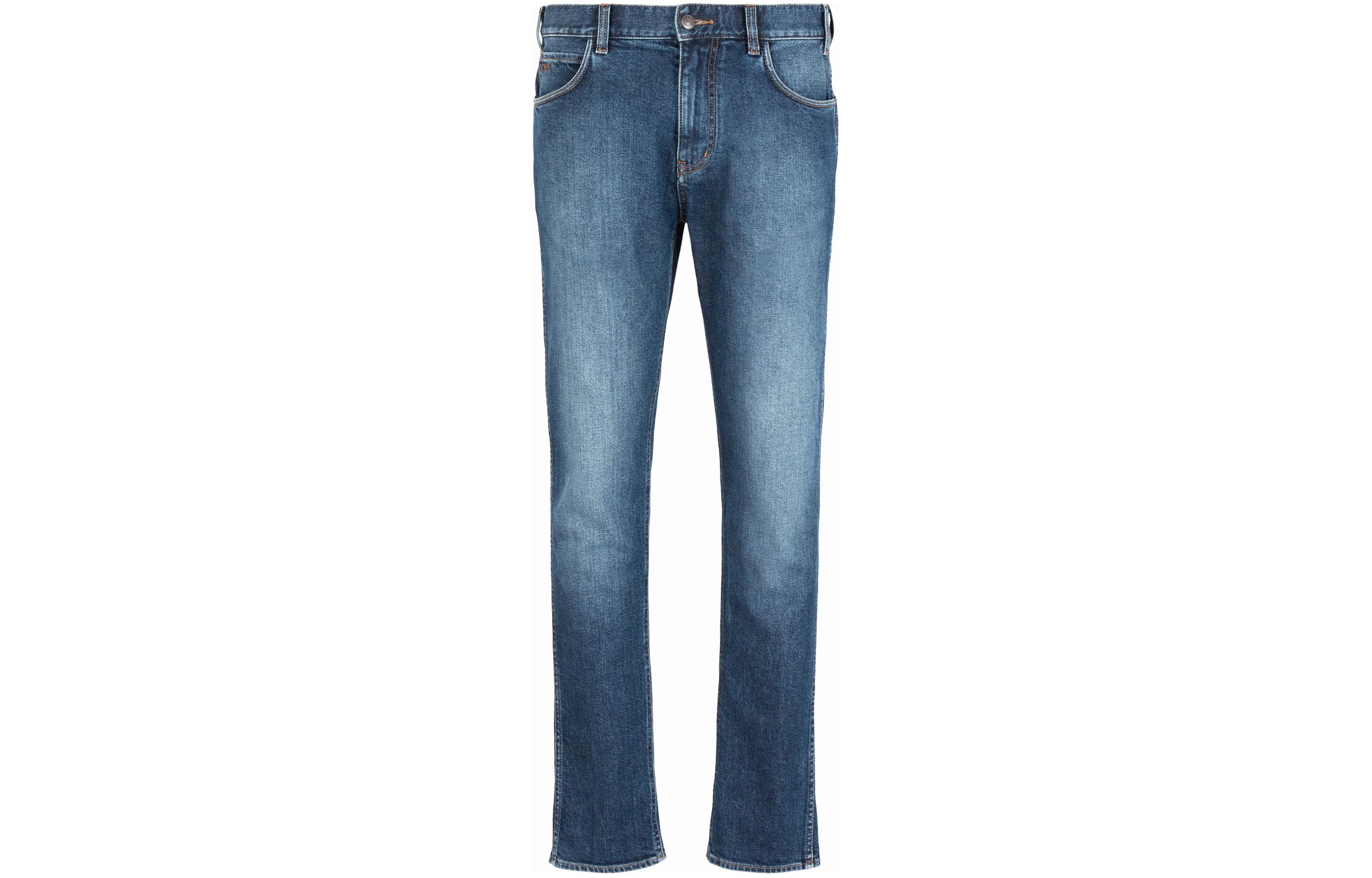 EMPORIO ARMANI SS24 Faded Slim Fit Low-Rise Tapered Jeans Men Blue 3D1J16-1D12Z-0942