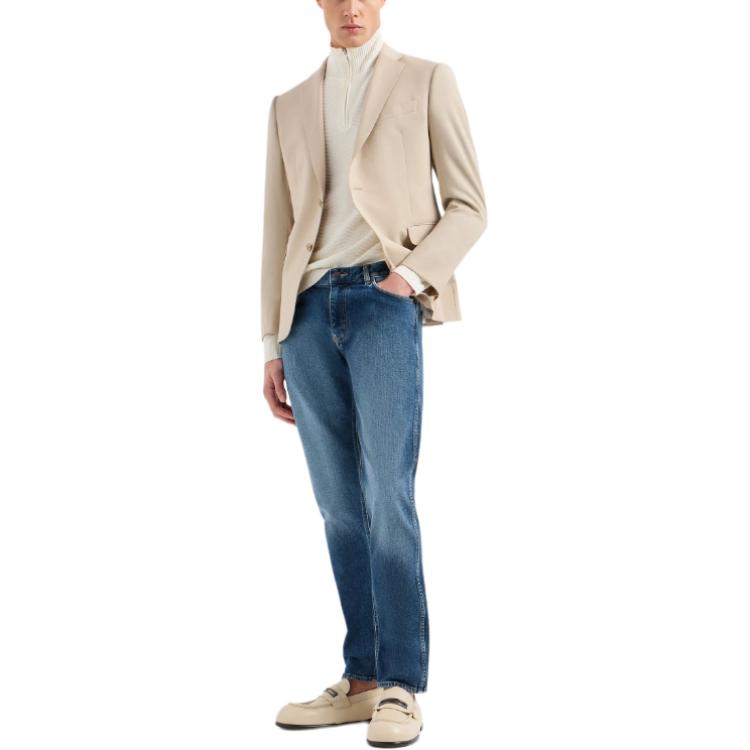 Shop EMPORIO ARMANI SS24 漸層修身低腰錐形牛仔褲 男款 藍色 3D1J16-1D12Z-0942