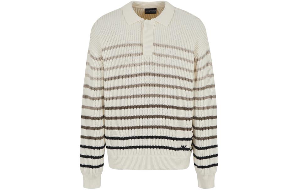 EMPORIO ARMANI SS24 Gradient Stripe Knit Long Sleeve Men’s Sweater Off-White. 3D1MXG-1MPHZ-F177 圖 2
