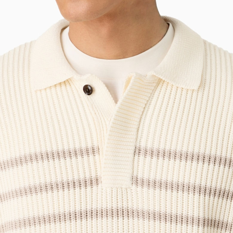 EMPORIO ARMANI SS24 Gradient Stripe Knit Long Sleeve Men’s Sweater Off-White. 3D1MXG-1MPHZ-F177 圖 6