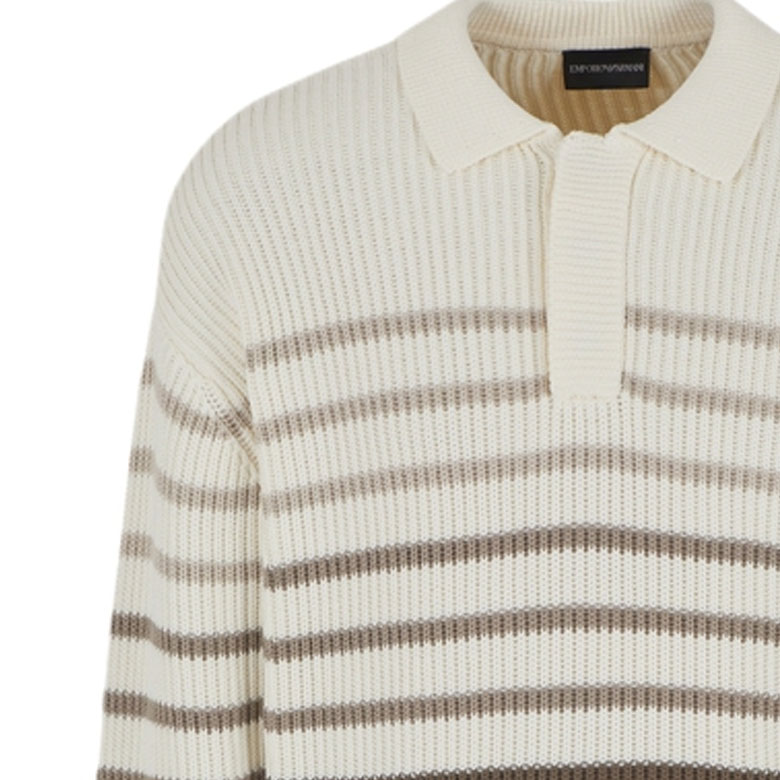 EMPORIO ARMANI SS24 Gradient Stripe Knit Long Sleeve Men’s Sweater Off-White. 3D1MXG-1MPHZ-F177 圖 7