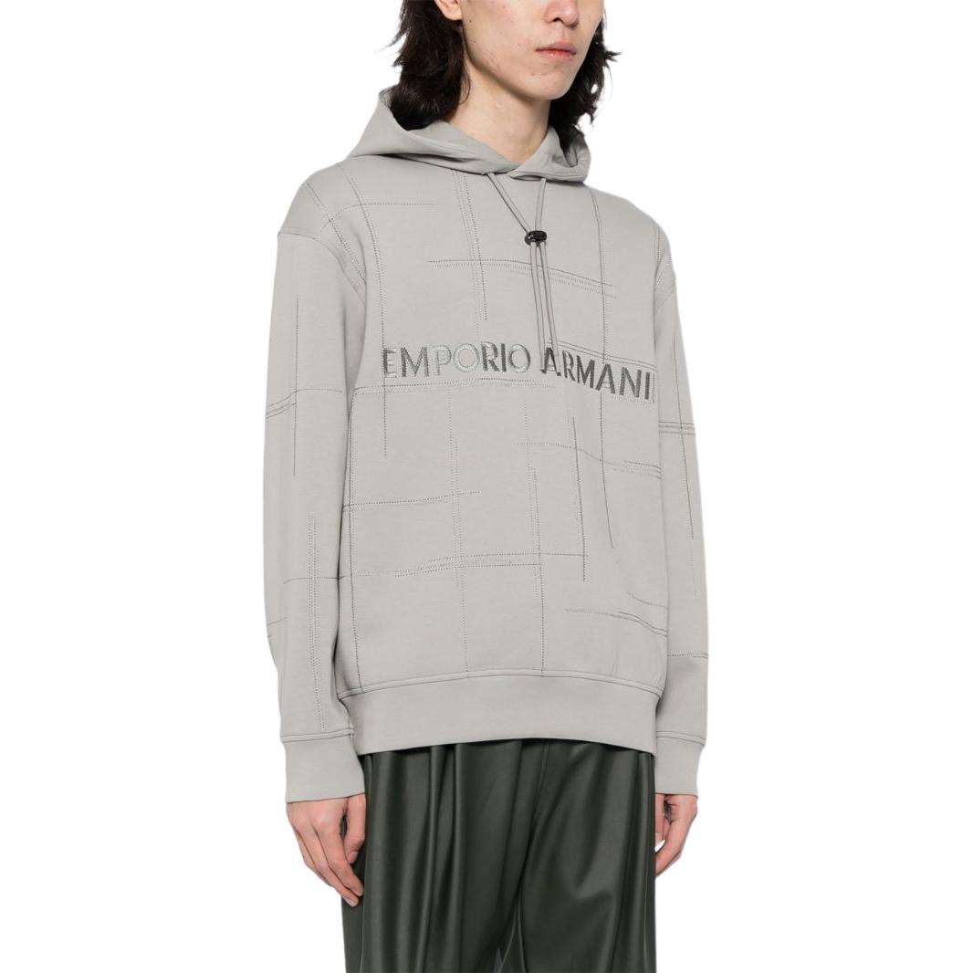 Emporio Armani SS24 Grey Logo Embroidered Loose Fit Hoodie 3D1MDR-1JHSZA-06G1 圖 5