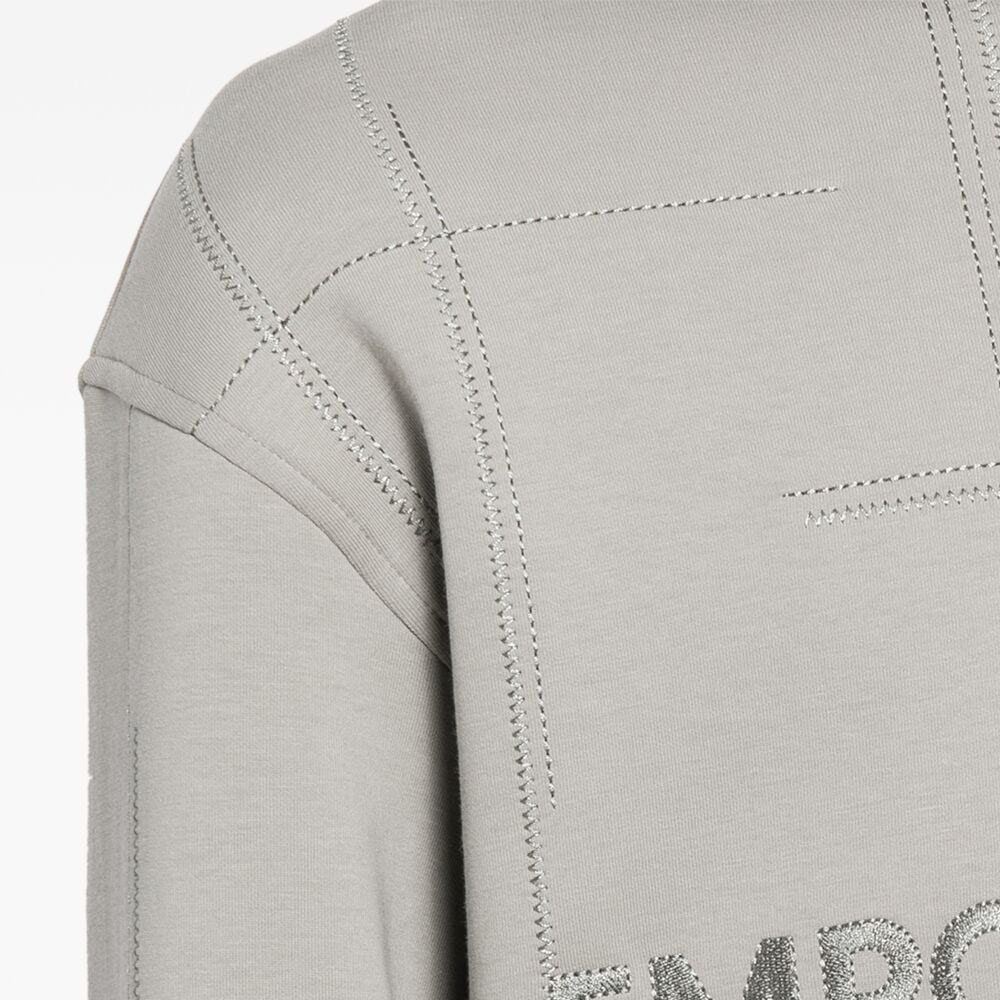 Emporio Armani SS24 Grey Logo Embroidered Loose Fit Hoodie 3D1MDR-1JHSZA-06G1 圖 6