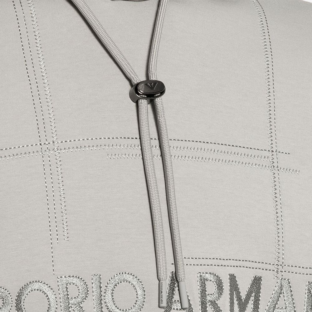 Emporio Armani SS24 Grey Logo Embroidered Loose Fit Hoodie 3D1MDR-1JHSZA-06G1 圖 7