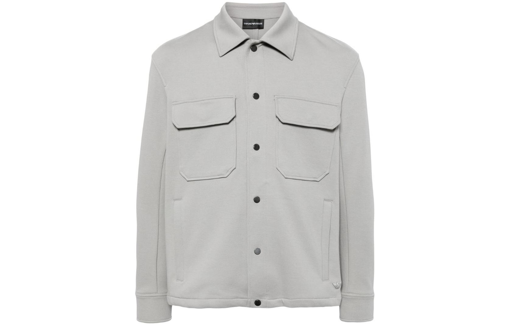 Emporio Armani SS24 Grey Single-Breasted Loose Fit Jacket for Men 3D1M61-1J0PZ-0650