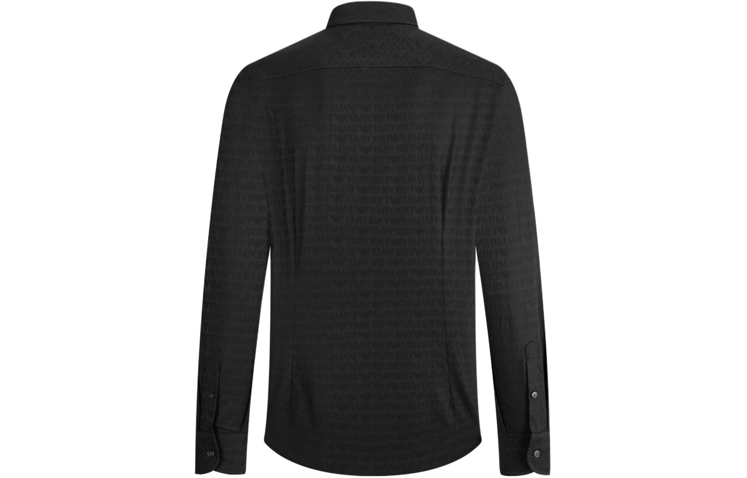 Lookbook Emporio Armani SS24 Letter Logo Long Sleeve Shirt Black Men 3D1C86-1NIUZ-F056