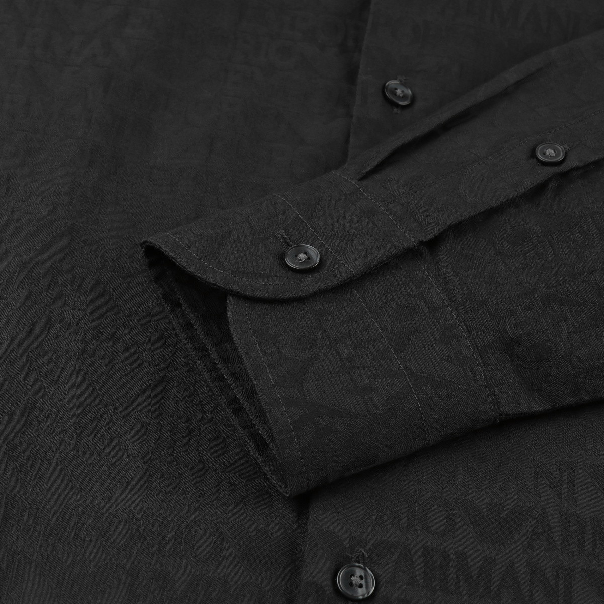 Details for Emporio Armani SS24 Letter Logo Long Sleeve Shirt Black Men 3D1C86-1NIUZ-F056