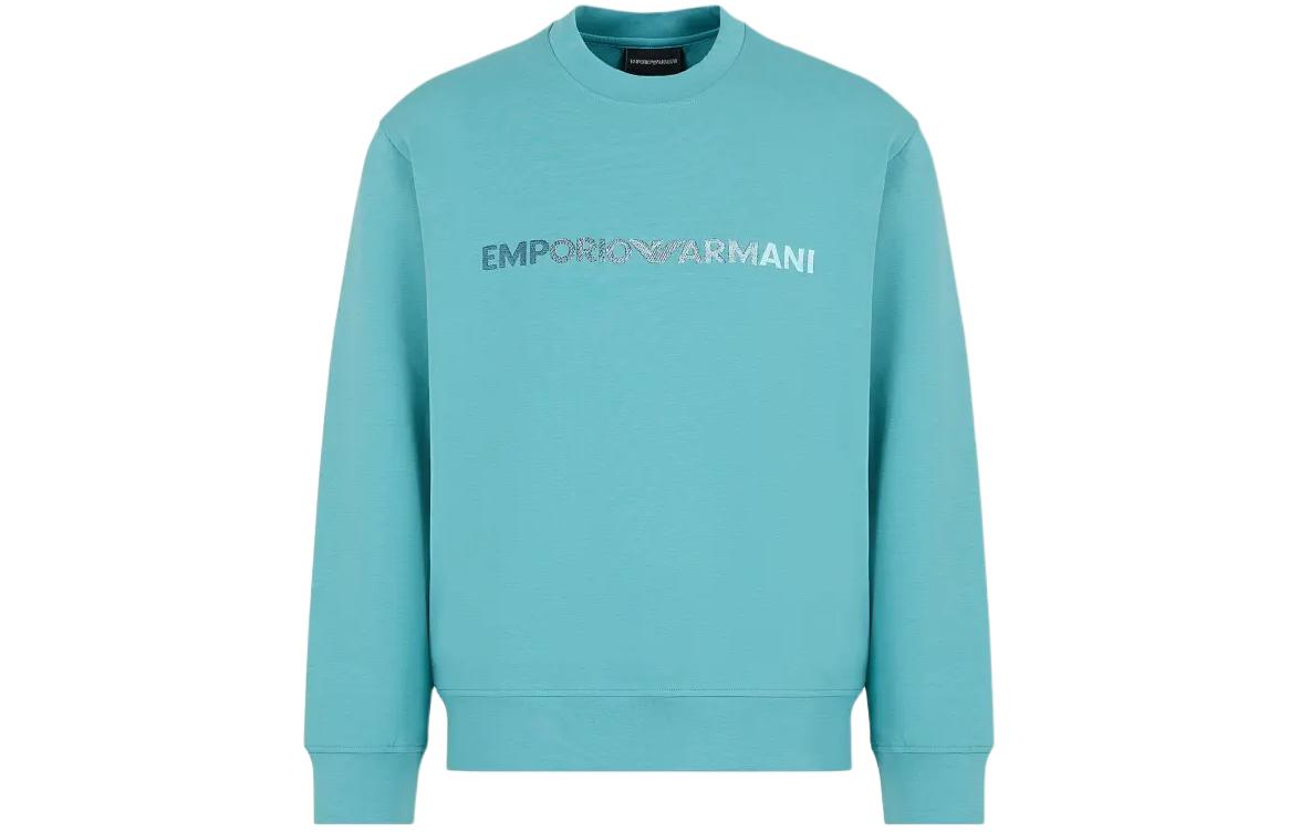 Emporio Armani SS24 Letter Print Crewneck Straight Fit Sweatshirt Men Teal 3D1M70-1JHSZ-0758 圖 2