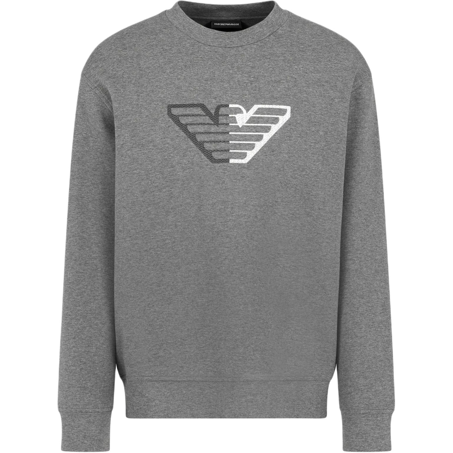 Order EMPORIO ARMANI SS24 Logo 圓領套頭長袖衛衣 淺灰色 6D1M76-1JHSZ-0631