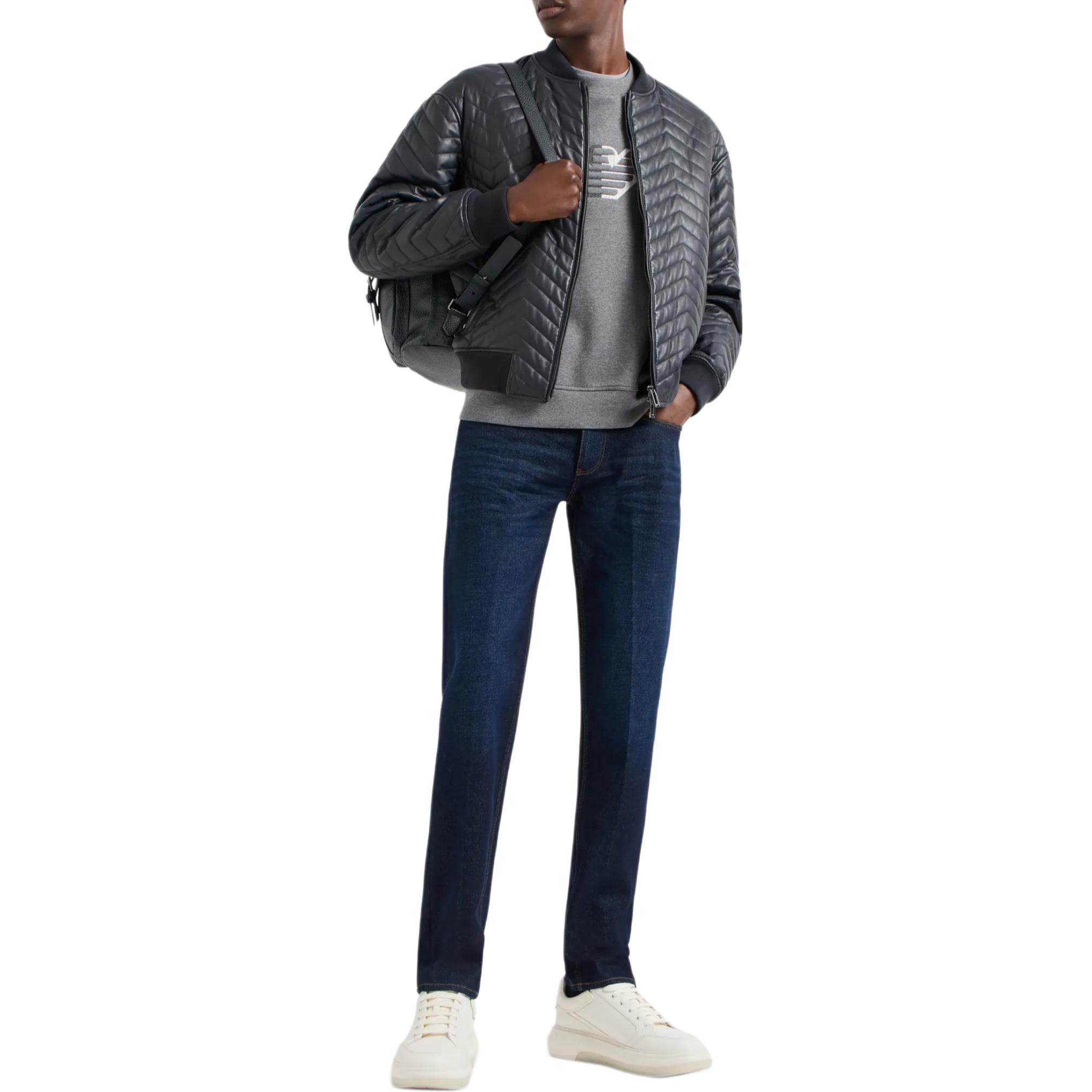 Purchase EMPORIO ARMANI SS24 Logo 圓領套頭長袖衛衣 淺灰色 6D1M76-1JHSZ-0631