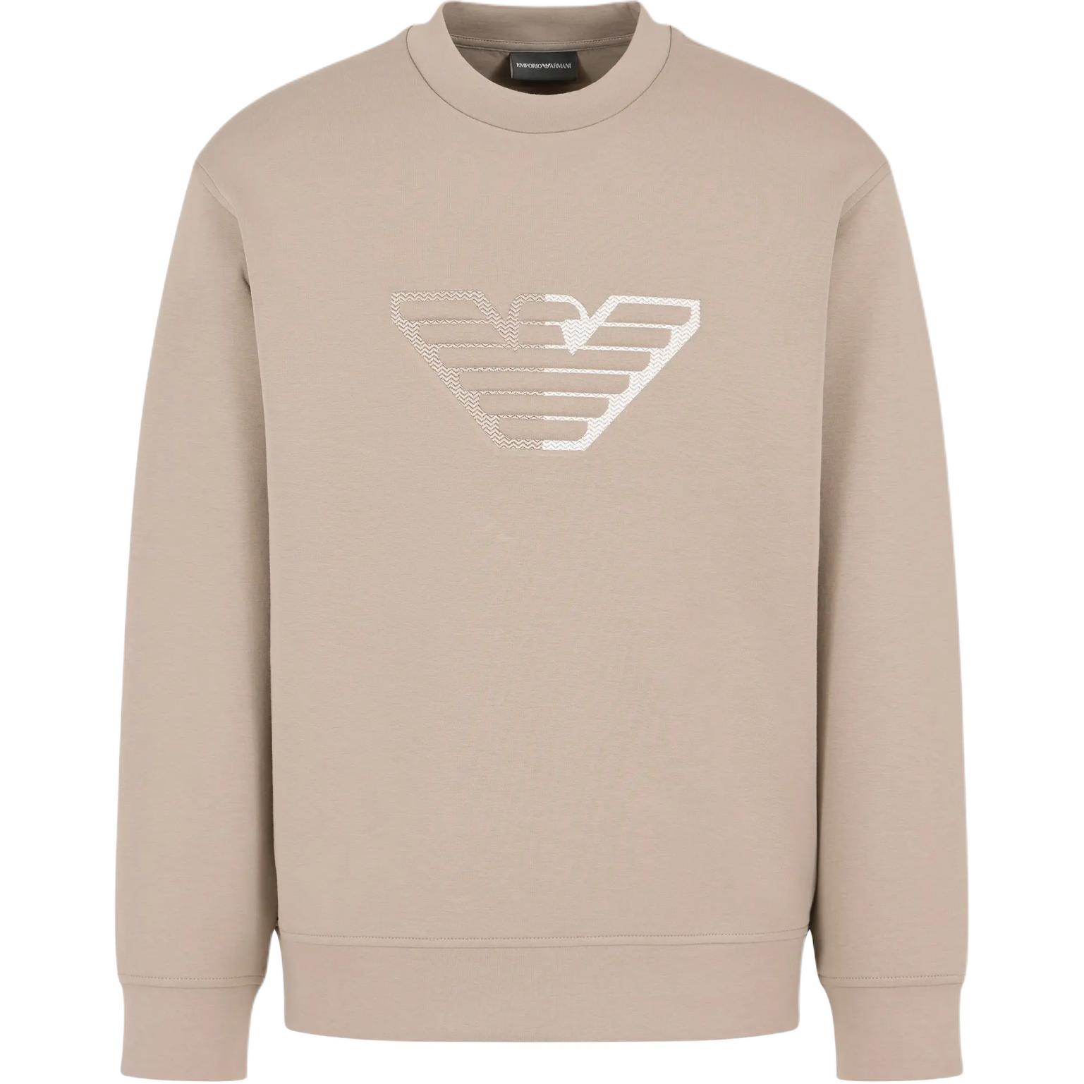Emporio Armani SS24 Logo Crewneck Sweatshirt Brown () 6D1M76-1JHSZ-0144