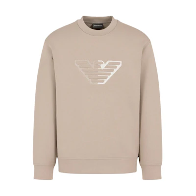 Emporio Armani SS24 Logo Crewneck Sweatshirt Brown () 6D1M76-1JHSZ-0144