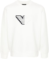 EMPORIO ARMANI SS24 Logo Embossed Crewneck Long Sleeve Sweatshirt White Mens. 6D1M76-1JHSZ EMPORIO ARMANI SS24 Logo Embossed Crewneck Long Sleeve Sweatshirt White Mens. 6D1M76-1JHSZ