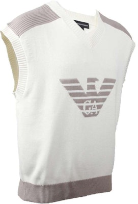 エンポリオアルマーニ SS24 ロゴ ニット Vネック カジュアル ベスト メンズ オフホワイト 3D1MXU-1MQDZ-0128 Shop エンポリオアルマーニ SS24 ロゴ ニット Vネック カジュアル ベスト メンズ オフホワイト 3D1MXU-1MQDZ-0128