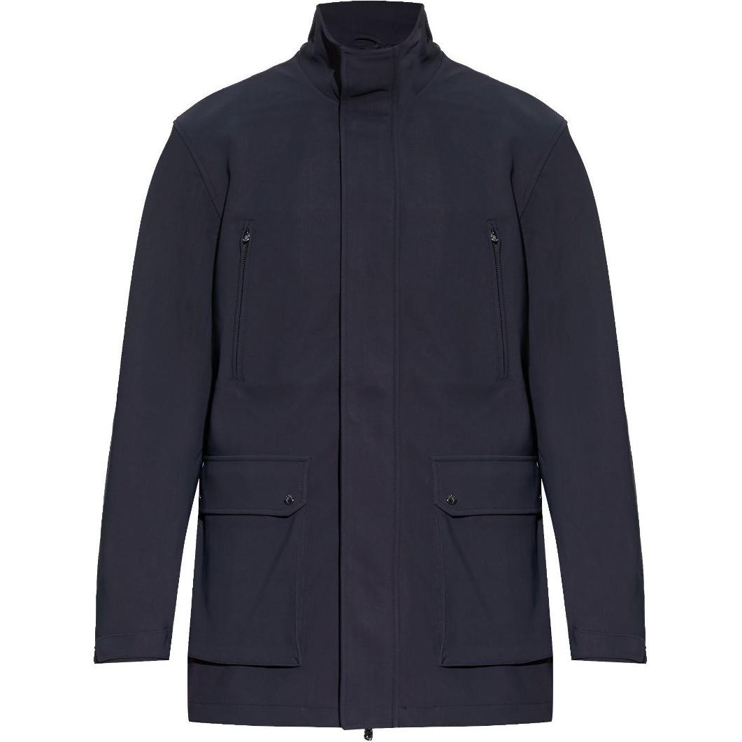 Emporio Armani SS24 Navy Blue High-Neck Pocket Long Sleeve Jacket Men EM000820-AF10514-UB118