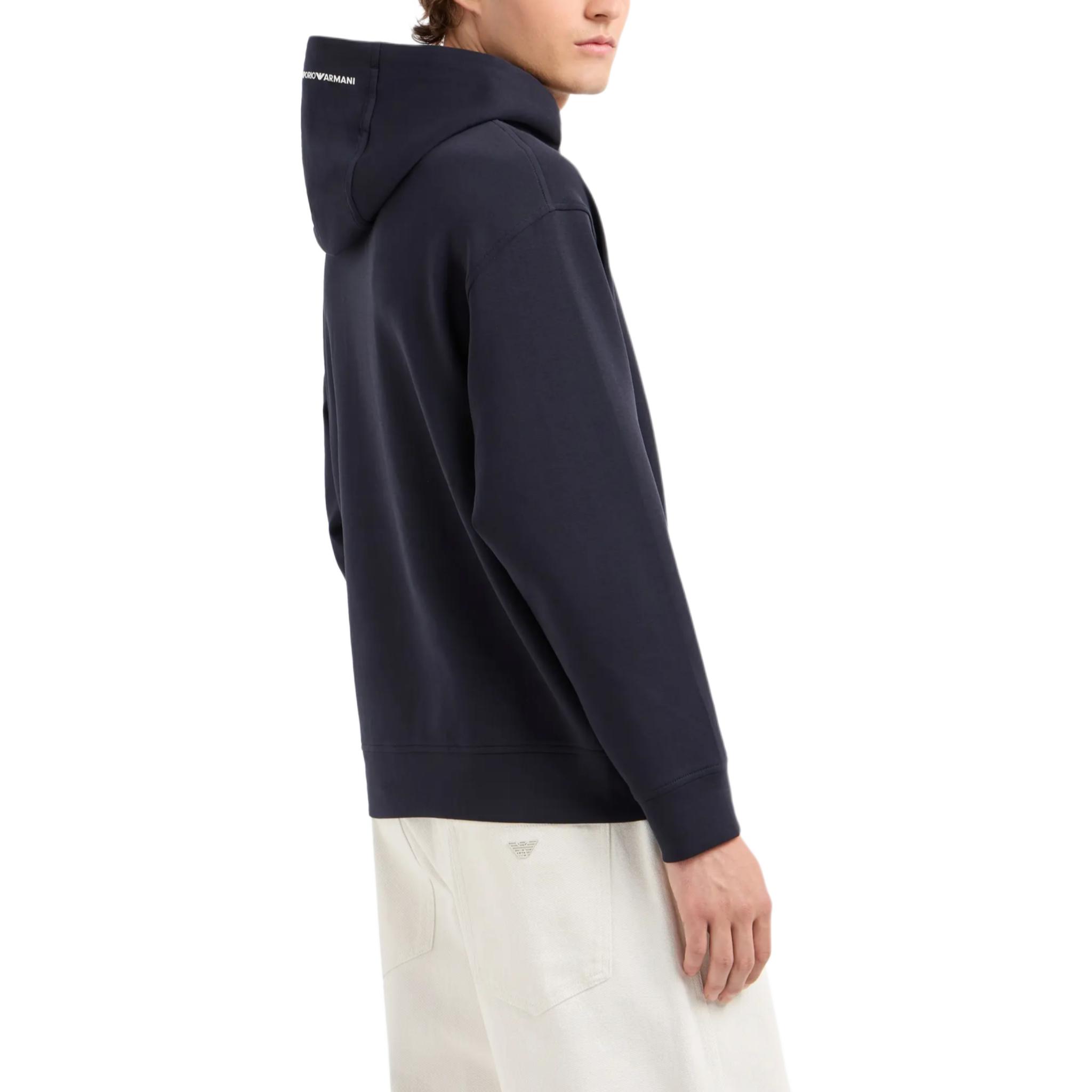 Emporio Armani SS24 Navy Blue Hoodie with Embroidered Bulldog Design 6D1MB9-1JHSZ-0920 圖 5