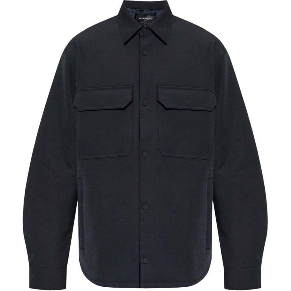 Emporio Armani SS24 Navy Blue Single-Breasted Shirt Jacket 6D1CN0-1NUBZ-0920
