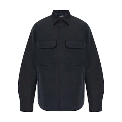 Emporio Armani SS24 Navy Blue Single-Breasted Shirt Jacket 6D1CN0-1NUBZ-0920